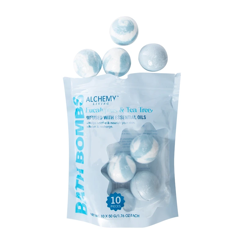 Bath Bombs Eucalyptus & Tea Tree 10-Pieces 1.76oz