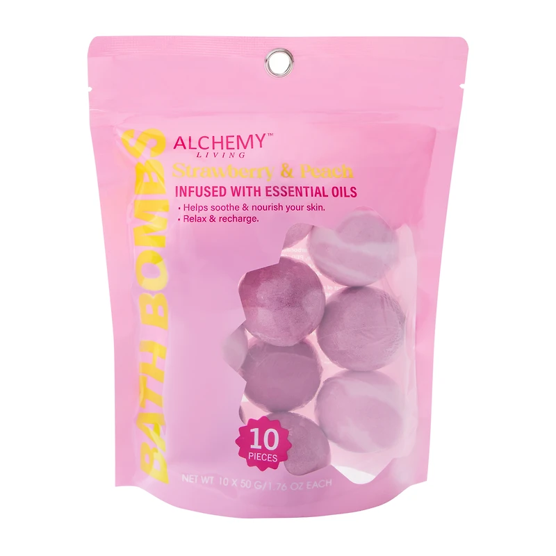 Strawberry & Peach Bath Bombs 10-Pieces 1.76oz