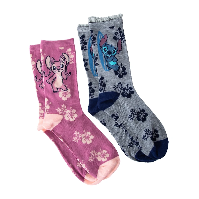 Juniors Disney Stitch Crew Socks 2-Pack