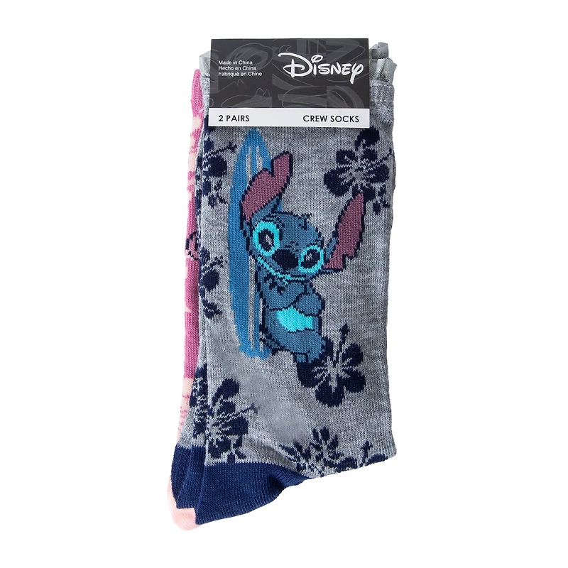 Juniors Disney Stitch Crew Socks 2-Pack