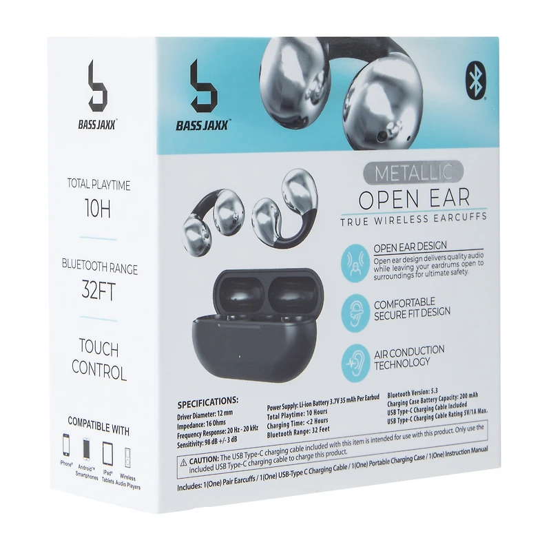 Bass Jaxx™ Open Ear True Wireless Earcuffs