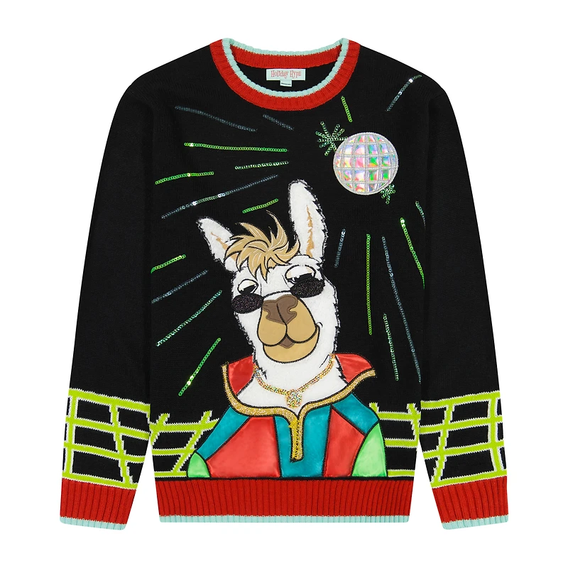 Disco Llama Holiday Sweater