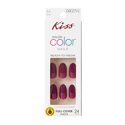 Kiss® Salon Color Malbec Full-Cover Nails 24-Count