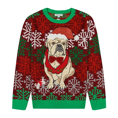 Merry Bulldog Holiday Sweater