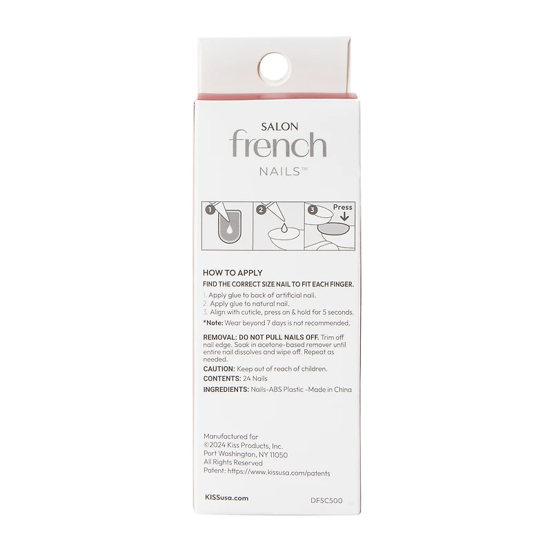 Kiss® Salon French Moon Pink Full-Cover Nails 24-Count