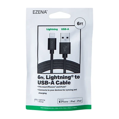 Ezena™ Lighting® To USB-A Cable 72in