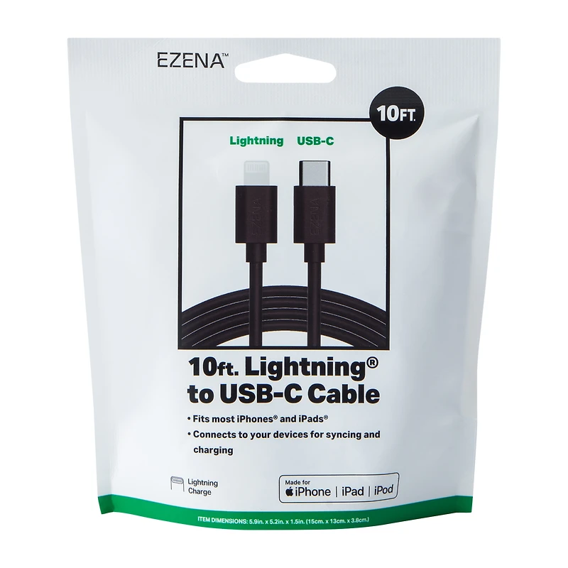Ezena™ Lighting® To USB-C Cable 120in