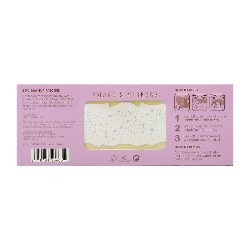 Smoke & Mirrors Silver Glitter Freckles Makeup Patches 2-Piece