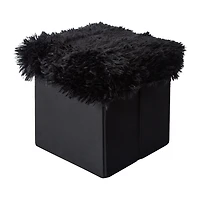 Furry Cube Ottoman 10inx10in