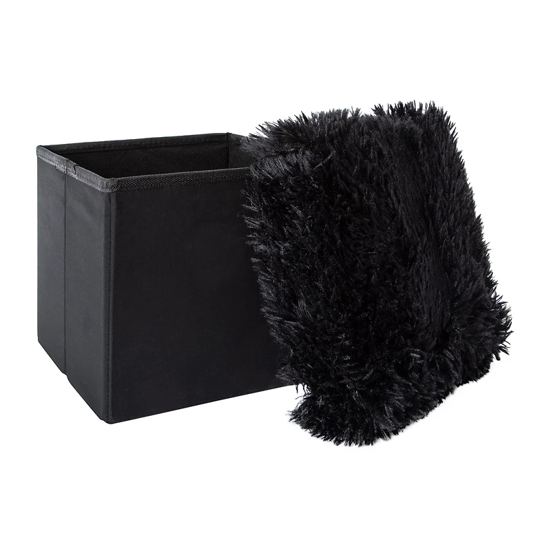 Furry Cube Ottoman 10inx10in