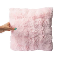 Pink Faux Fur Bubble Pillow 16in x 16in