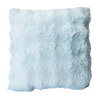 Blue Faux Fur Bubble Pillow 16in x 16in