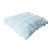 Blue Faux Fur Bubble Pillow 16in x 16in