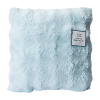 Blue Faux Fur Bubble Pillow 16in x 16in