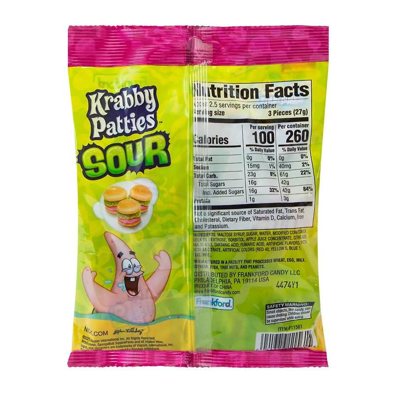 SpongeBob SquarePants™ Krabby Patties™ Sour Gummy Candies 2.54oz