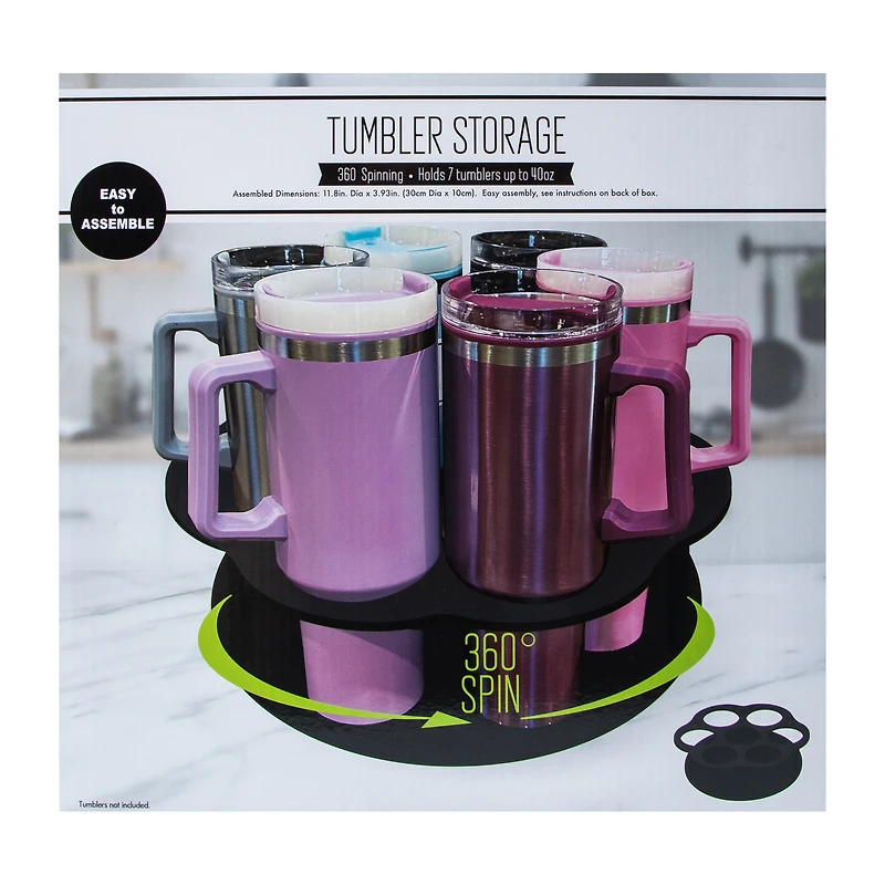 Rotatable Tumbler Organizer And Storage