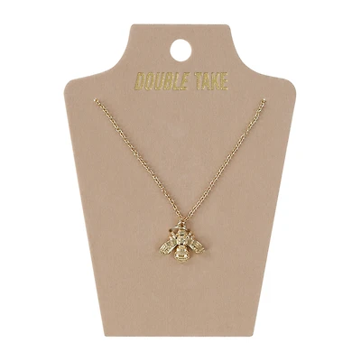 Double Take Bee Pendant Necklace