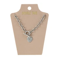 Double Take Silver Heart Necklace