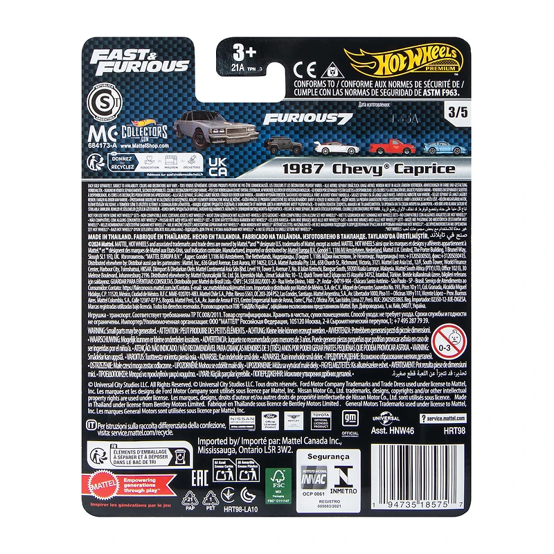 Hot Wheels™ Premium Fast & Furious 1987 Chevy® Caprice Toy