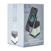 Magnetic Desk Wireless Charger + LED Light 10W