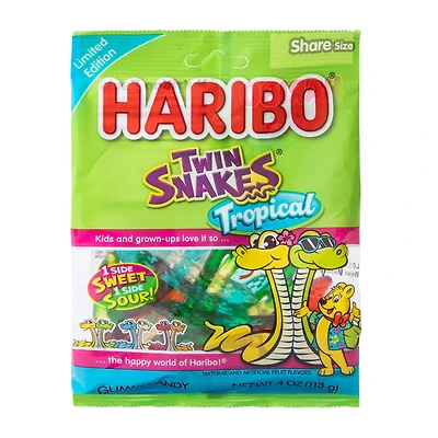 Haribo® Limited Edition Twin Snakes® Tropical Gummi Candy 4oz