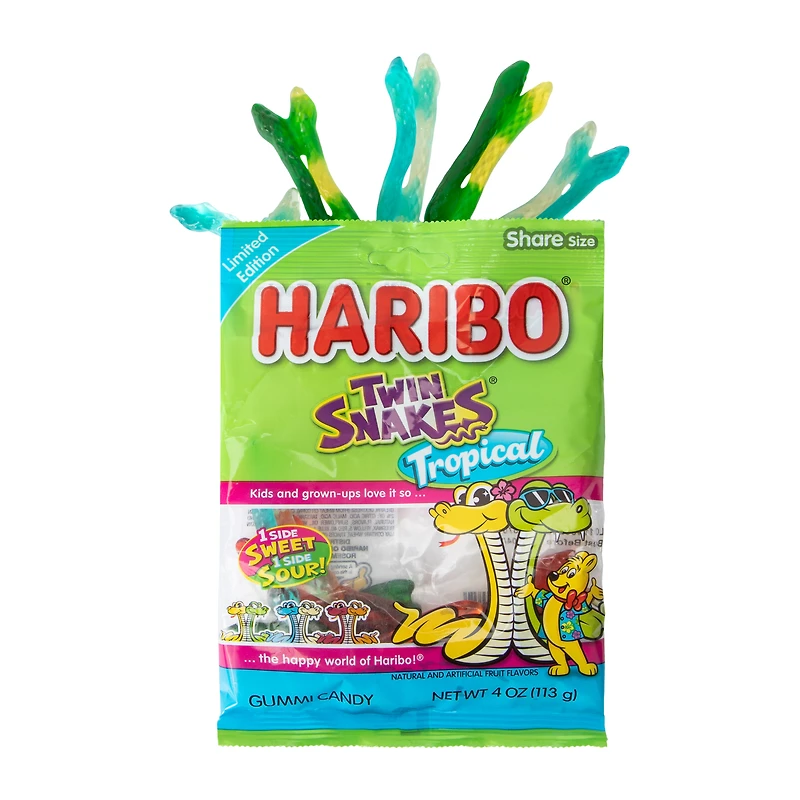 Haribo® Limited Edition Twin Snakes® Tropical Gummi Candy 4oz