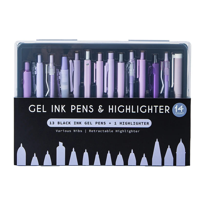 Gel Ink Pens & Highlighter 14-Count