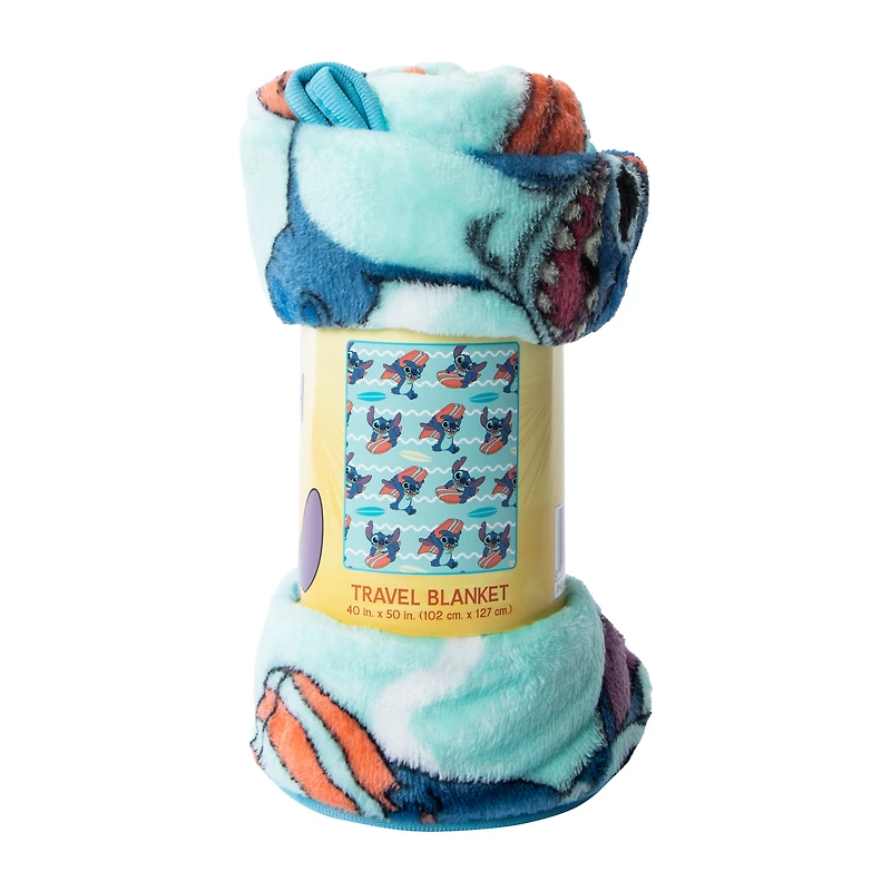 Disney Stitch Surf's Up Travel Blanket 40in x 50in