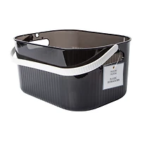 Ribbed Storage Bin With Handle