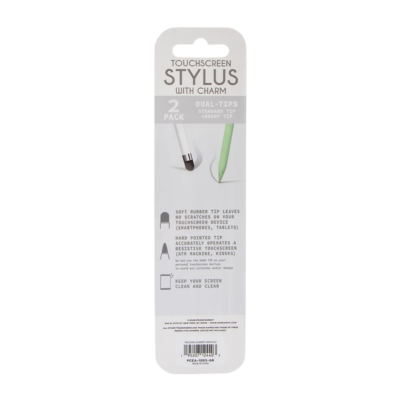Touch Screen Stylus With Charm 2-Pack