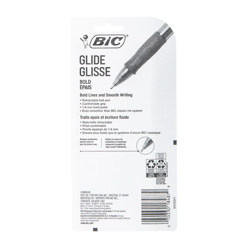 Bic® Glide Bold Ball Pens 4-Pack