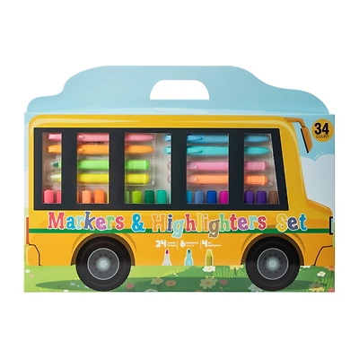 Markers & Highlighters Set 34-Count