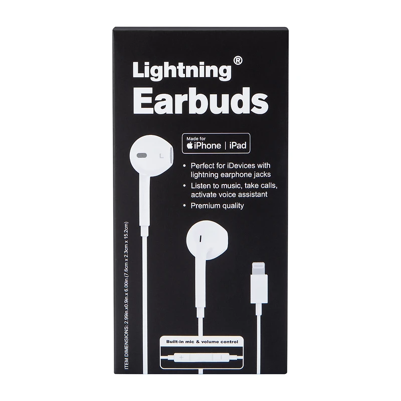 Lightning® Wired Earbuds For iPhone & iPad