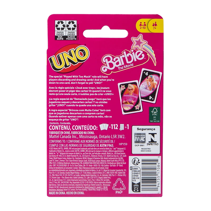 Uno® Barbie™ The Movie Card Game
