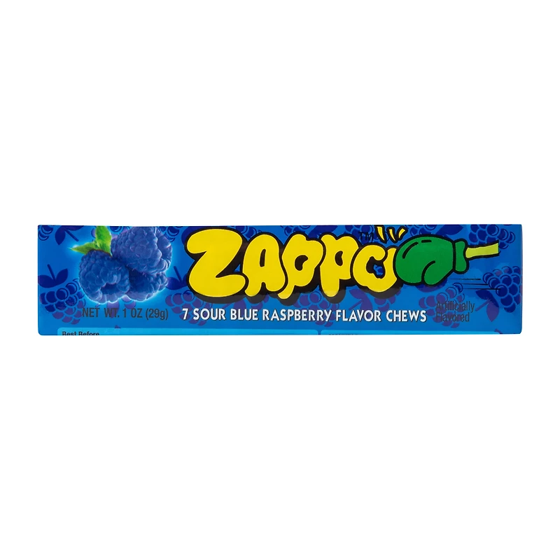 Zappo Sour Blue Raspberry Flavor Chews 1oz