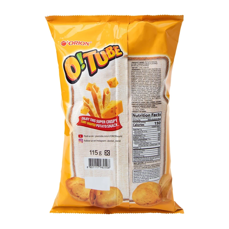 Orion® O! Tube Cheddar Cheese Potato Snack 4.05oz