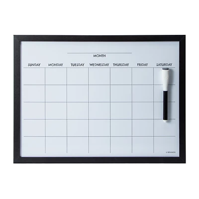 Wood Style Frame Dry Erase Calendar
