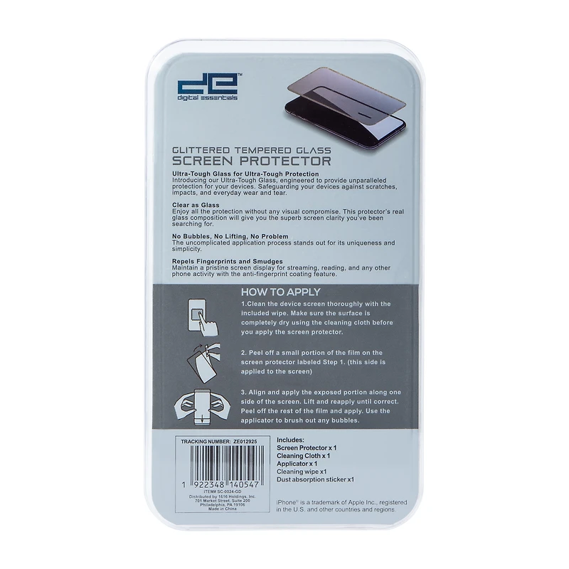 iPhone 11®/Xr® Glitter Ombre Tempered Glass Screen Protector