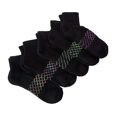 Juniors Series-8 Fitness™ White Performance Qtr Crew Socks 5-Pairs
