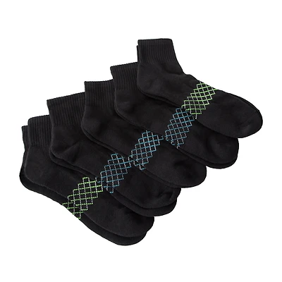 Series-8 Fitness™ Mens Quarter Crew Performance Socks 5-Pack