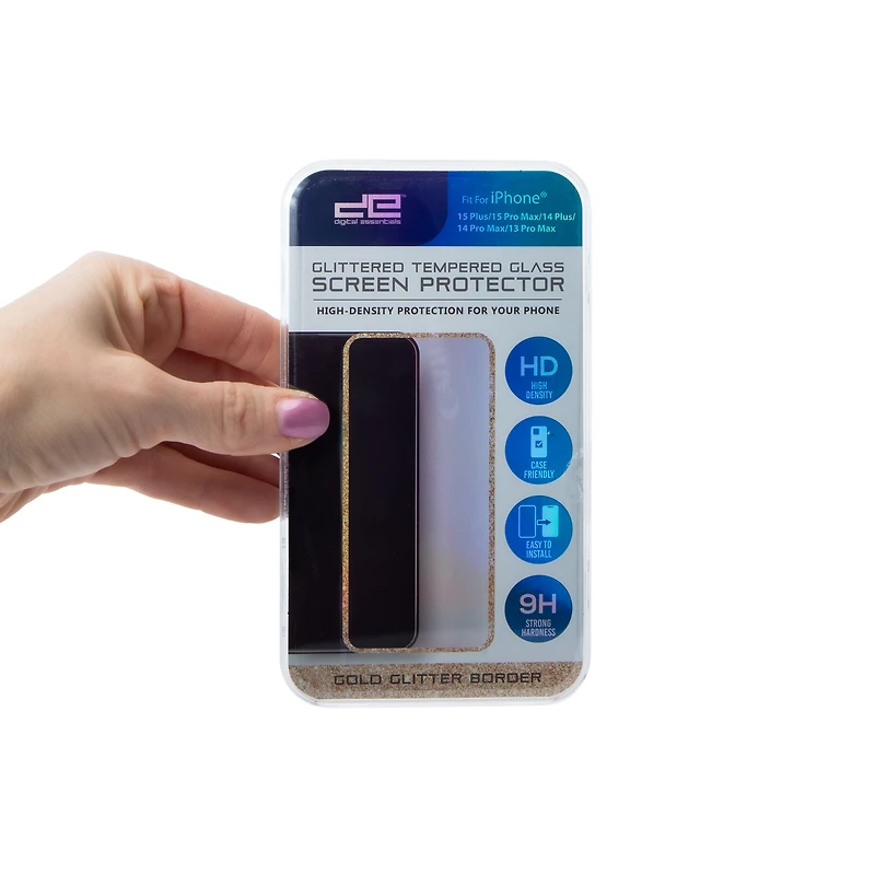 iPhone 15 Plus® Glitter Ombre Tempered Glass