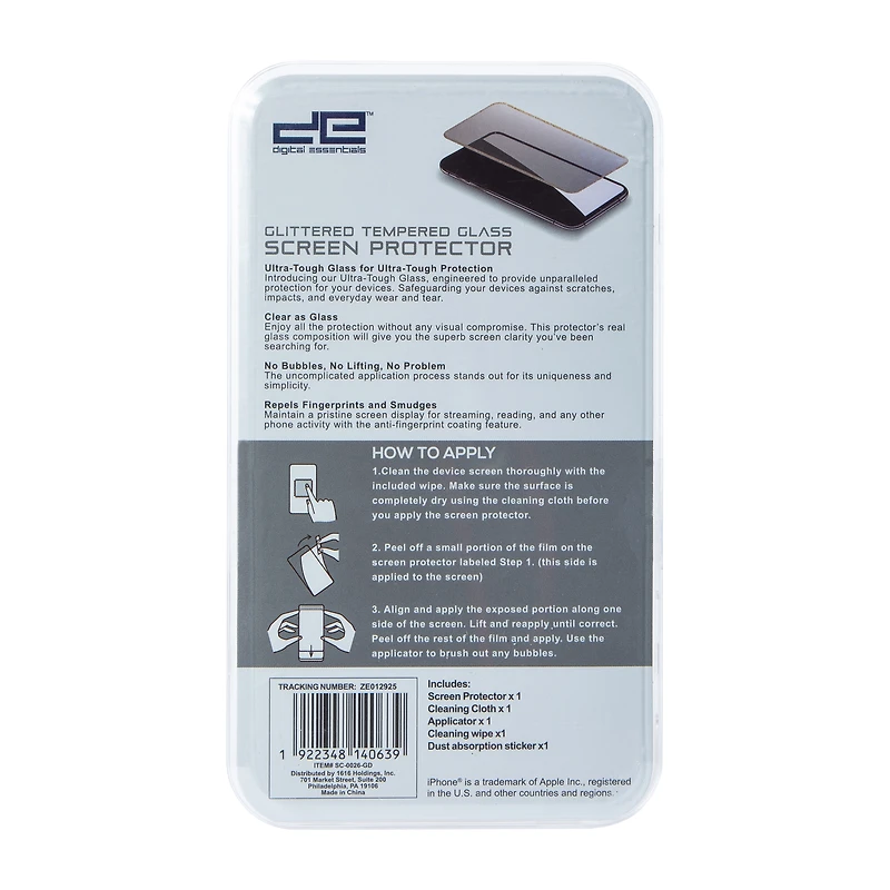 iPhone 15 Plus® Glitter Ombre Tempered Glass