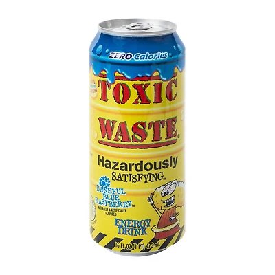 Toxic Waste® Hazardously Satisfying™ Baneful Blue Raspberry Energy Drink 16oz