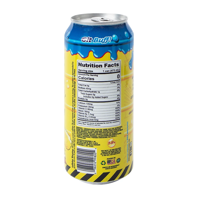 Toxic Waste® Hazardously Satisfying™ Baneful Blue Raspberry Energy Drink 16oz