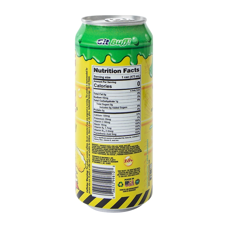 Toxic Waste® Hazardously Satisfying™ Sociable Sour Apple Energy Drink 16oz