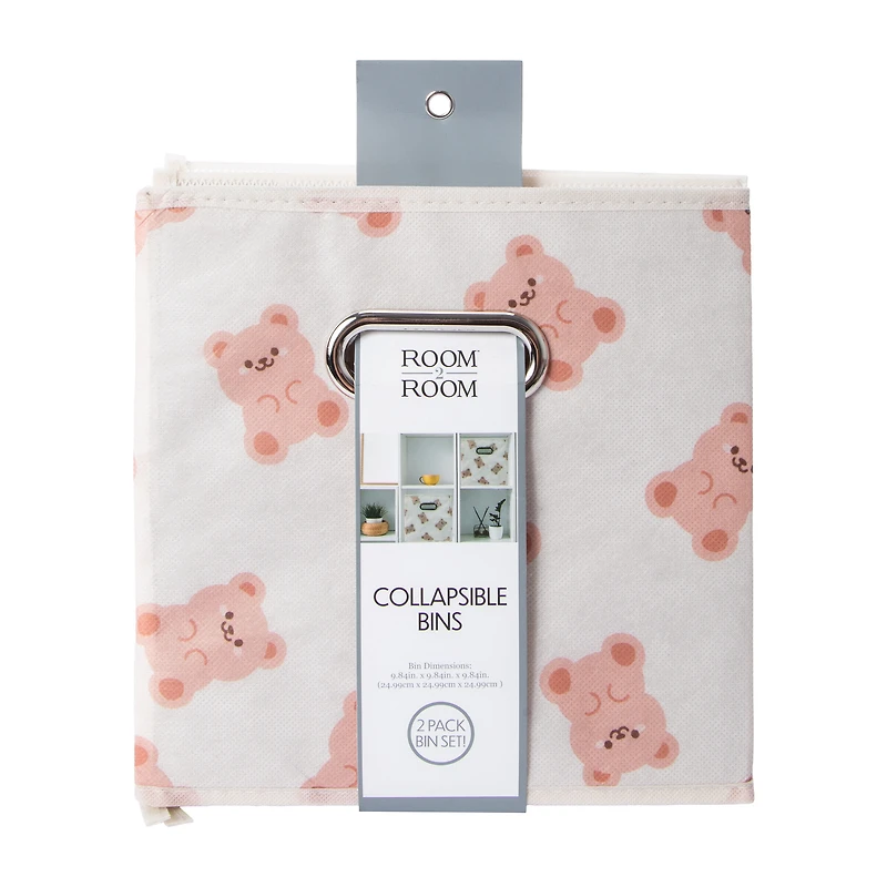 Printed Collapsible Bin 2-Pack Set