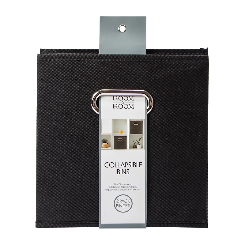 Collapsible Bins Black 2-Pack Set