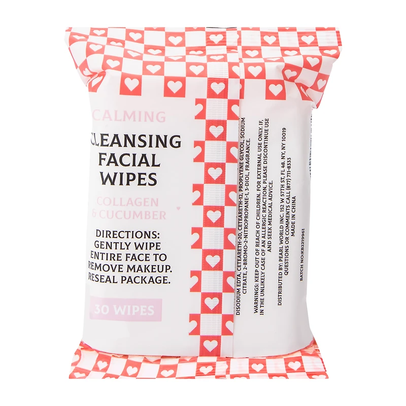 Collagen & Cucumber Cleansing Facial Wipes 30-Count