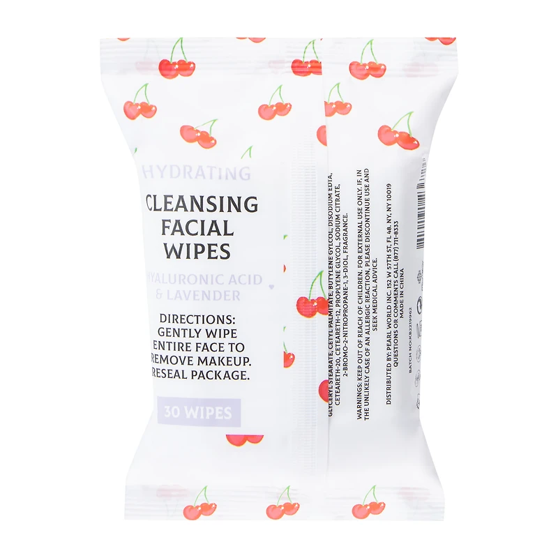 Hyaluronic Acid & Lavender Cleansing Facial Wipes 30-Count