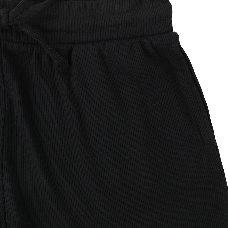 Juniors Drawstring Ribbed Shorts